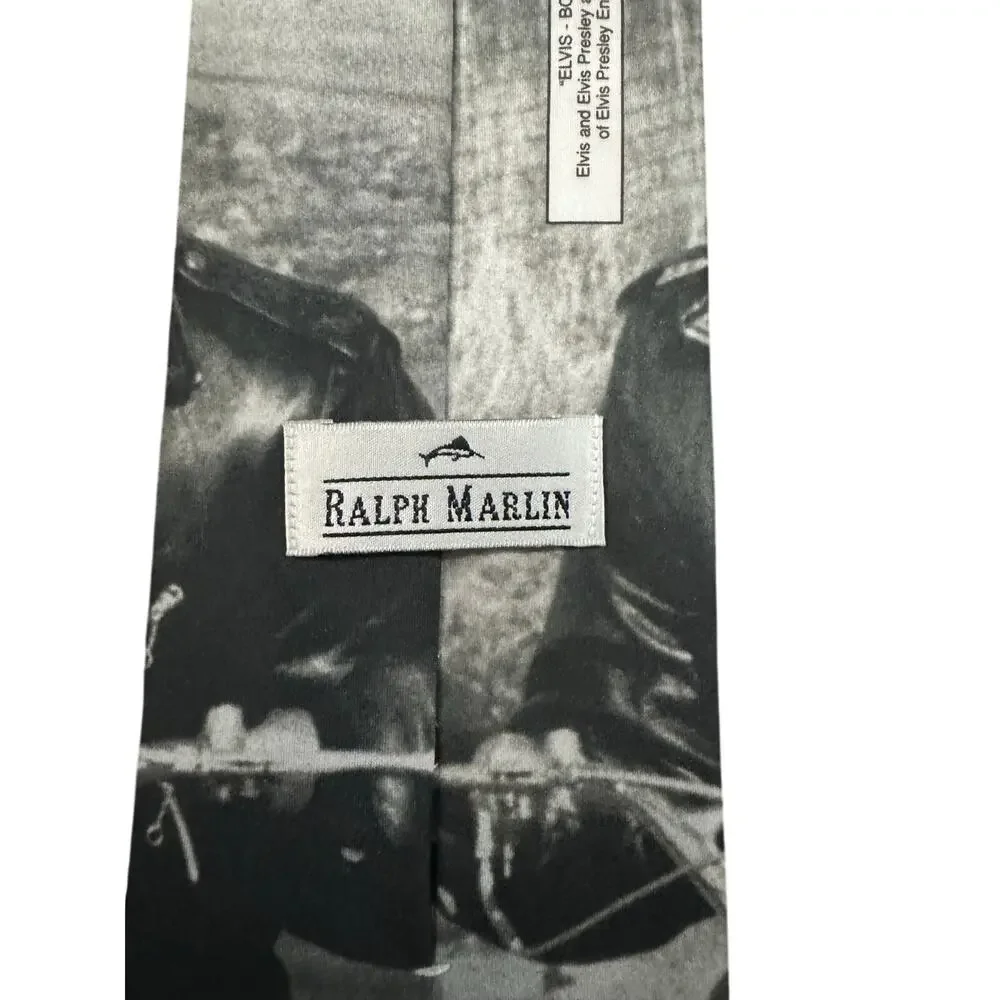 Ralph Marlin Elvis Presley Born to Ride Motorcycle Vintage Novelty Necktie